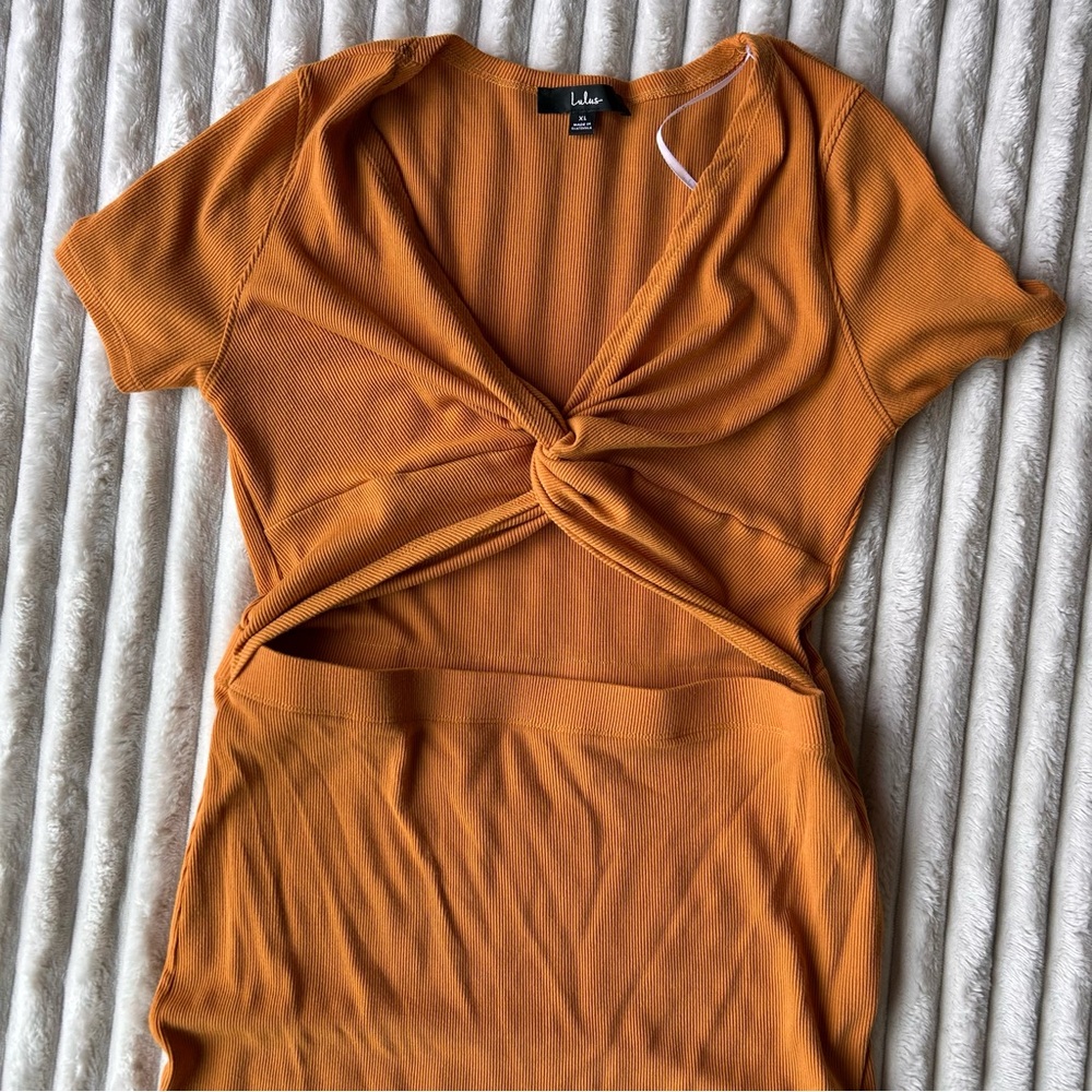 Lulu's orange cut out maxi dress